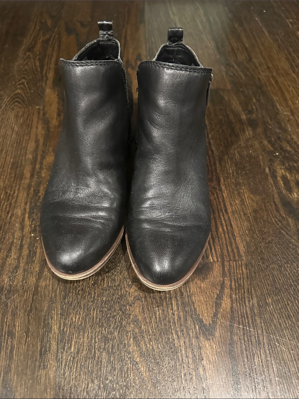 Women's Black Leather Ankle Boots